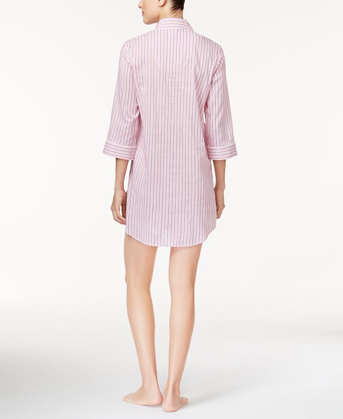 Lauren Ralph Lauren Notch-Collar Sleepshirt - Macy's
