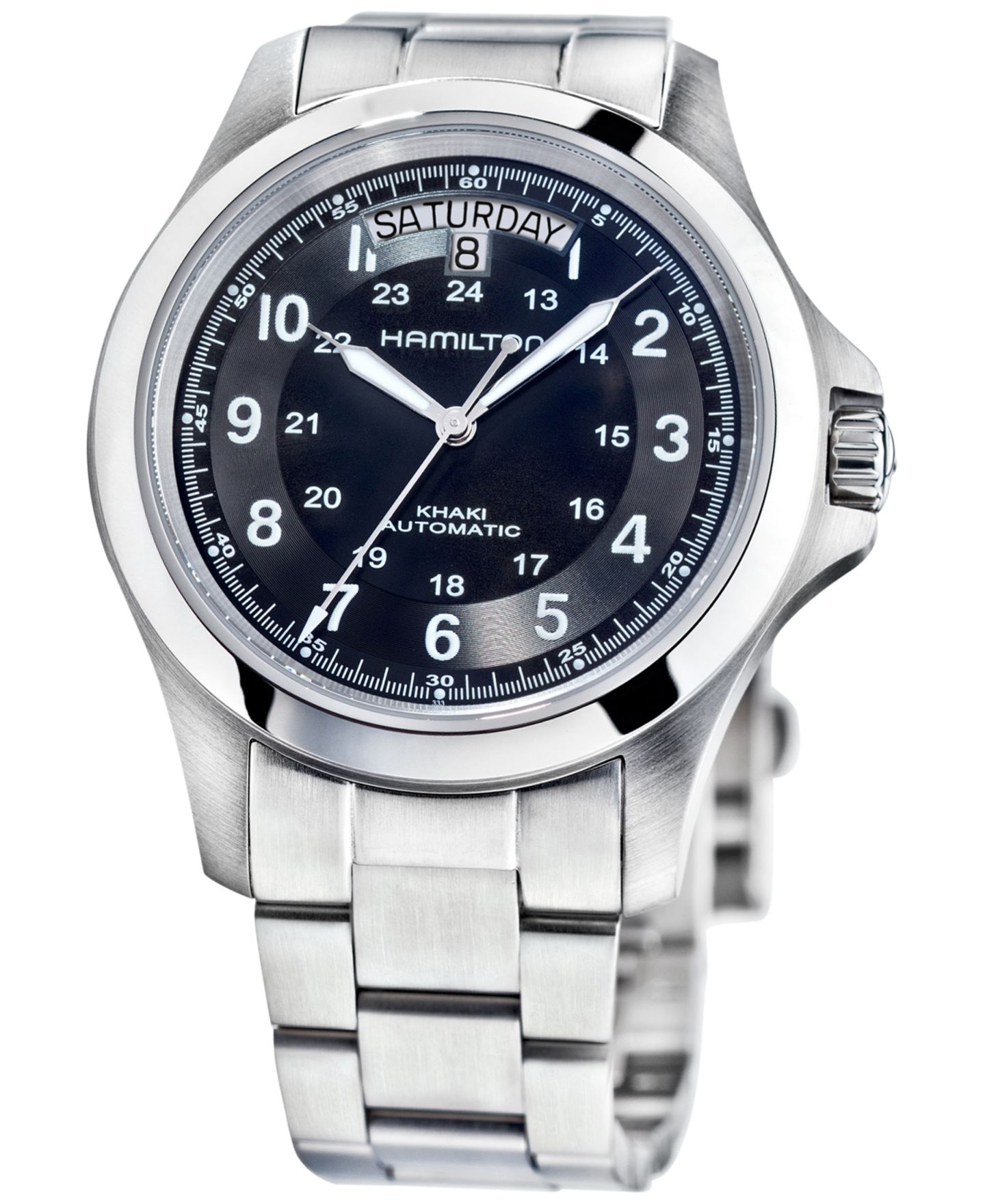 Мужские часы Hamilton Swiss Automatic Khaki King Stainless Steel Bracelet Watch 40mm H64455133 — фото 3