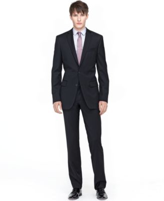 Bar III Suit Black Solid Slim Fit - Suits & Suit Separates - Men - Macy's