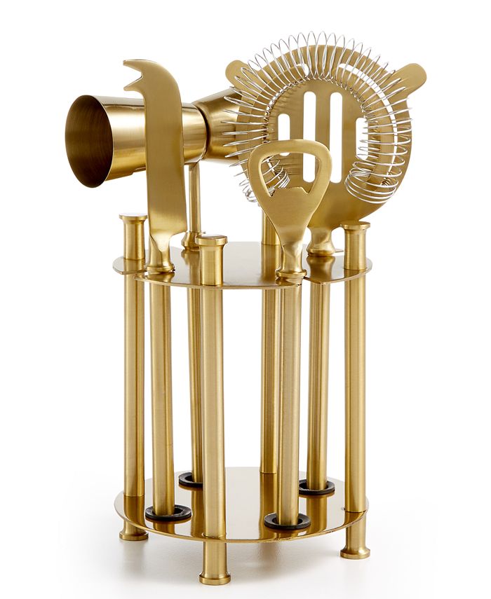 Martha Stewart Collection CLOSEOUT! Barware with a Twist 5Pc. Bar Tool Set, Created for Macy's