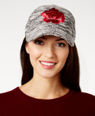 August Hats - Floral-Embroidered Boucl&eacute; Baseball Cap