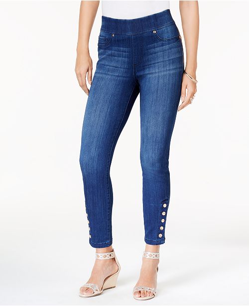 Thalia Sodi ButtonDetail Skinny Jeans, Created for Macy's Jeans Women Macy's