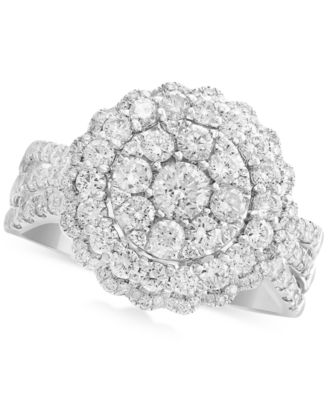 EFFY Collection - Diamond Halo Cluster Ring (1-1/3 ct. t.w.) in 14k White or Yellow Gold