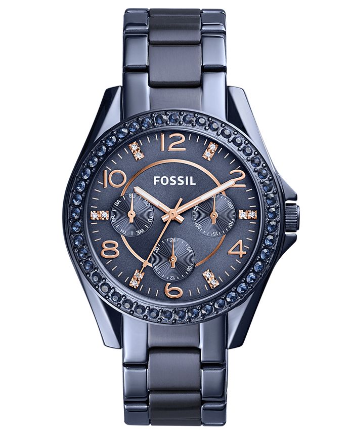 Fossil riley new arrivals watch blue