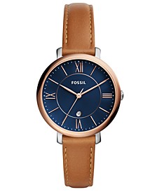 Women's Jacqueline Brown Leather Strap Watch 36mm