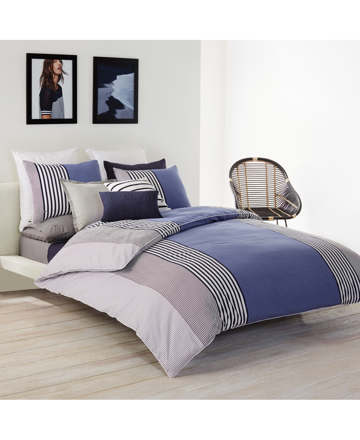 Closeout! Lacoste Home Meribel Colorblocked Reversible Comforter Set,