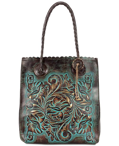 Patricia Nash Turquoise Tooled Leather Cavo Tote & Reviews Handbags