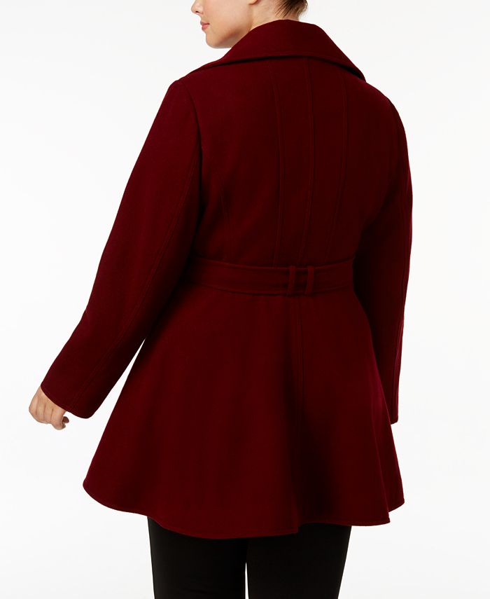 INC International Concepts I.N.C. Plus Size Skirted Walker Coat