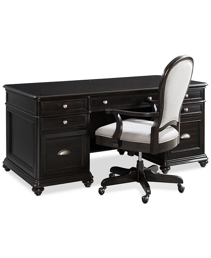 Furniture Clinton Hill Ebony Home Office Furniture Set, 2Pc. Set