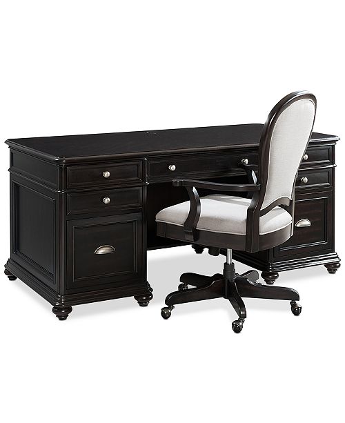 Furniture Clinton Hill Ebony Home Office Furniture Set 2 Pc Set