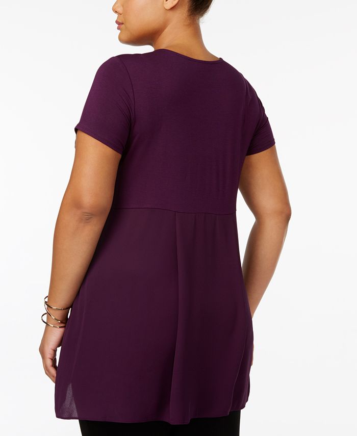 Alfani Plus Size Knit-Front Tunic, Created for Macy's - Macy's