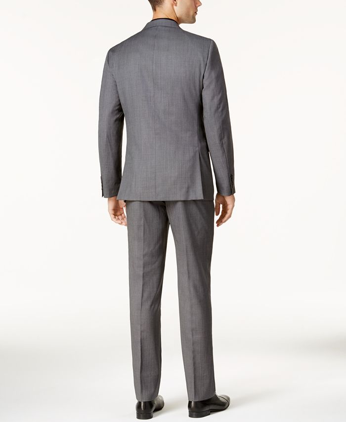 Calvin Klein Men's Slim-Fit Black & White Textured Stretch Suit - Macy's