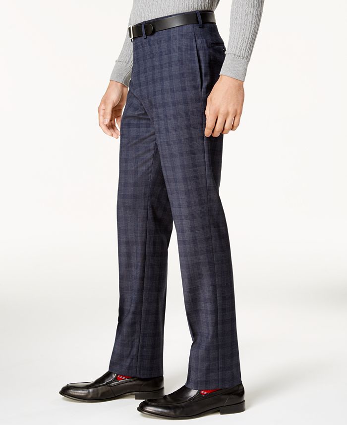 Calvin Klein Men's Slim-Fit Blue Plaid Suit & Reviews - Suits & Tuxedos ...