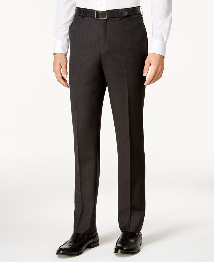 DKNY Men's Slim-Fit Black & Brown Birdseye Suit & Reviews - Suits ...