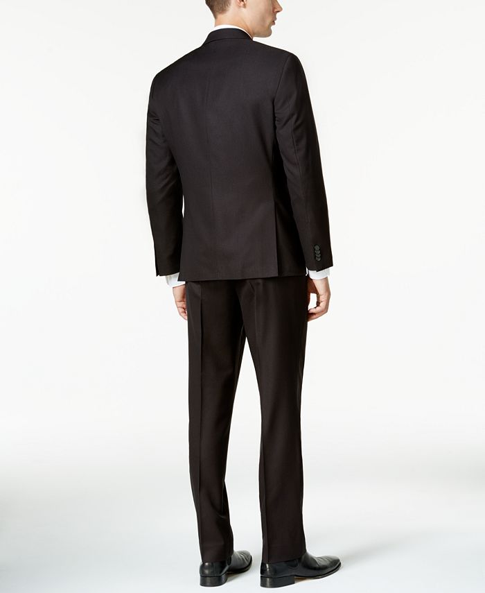 Kenneth Cole Reaction Men's Techni-Cole Slim-Fit Brown Pindot Suit - Macy's
