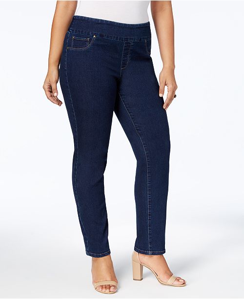 Charter Club Plus Size Cambridge PullOn SlimLeg Jeans, Created for