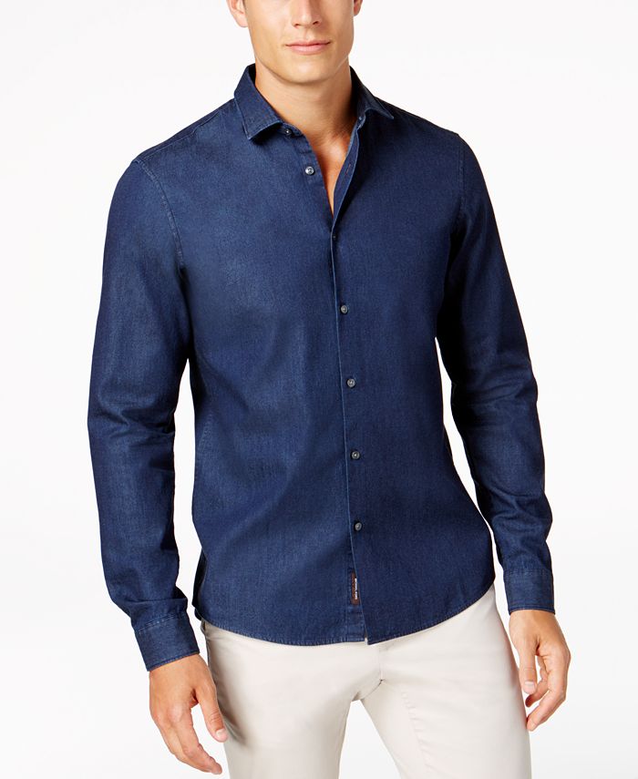 Michael Kors Men's Denim Shirt, Created for Macy's & Reviews - Casual  Button-Down Shirts - Men - Macy's