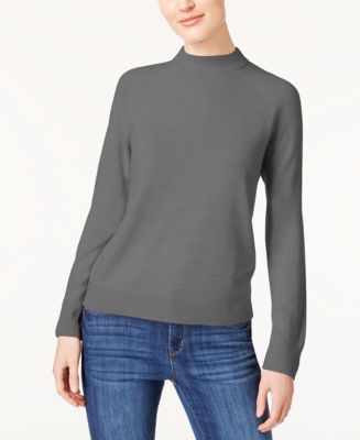 Karen Scott Petite Luxsoft Zip-Back Mock-Neck Sweater, Created for Macy ...