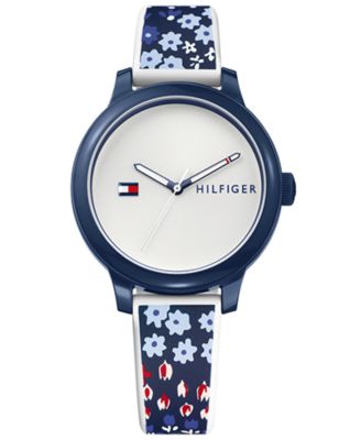 Tommy Hilfiger - Women's Floral Silicone Strap Watch 38mm