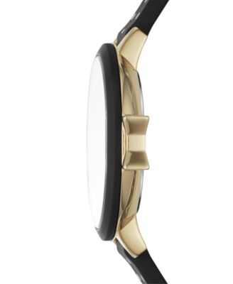 Women's Park Row Black Dot Silicone Strap Watch 34mm