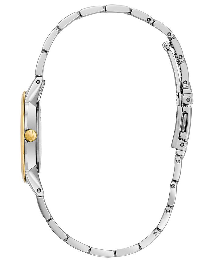 Bulova Women's Diamond Accent Two-Tone Stainless Steel Bracelet Watch ...