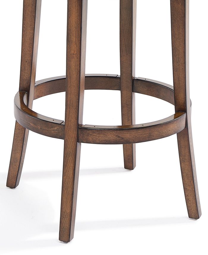 Armen Living Boston 26" Counter Height Swivel Wood Barstool in Chestnut