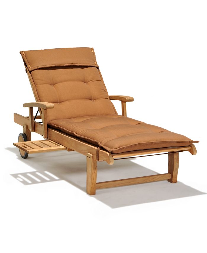 Furniture Bristol Teak Outdoor Chaise Lounge, Created for Macy's - Macy's