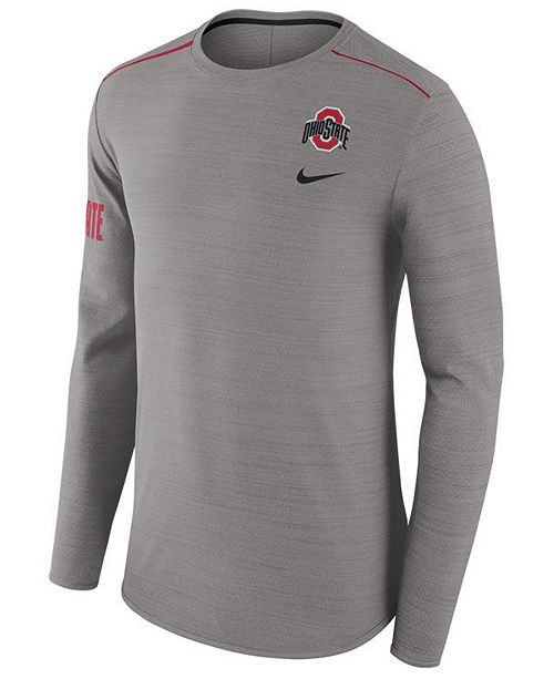 Nike Men S Ohio State Buckeyes Dri Fit Breathe Long Sleeve T Shirt