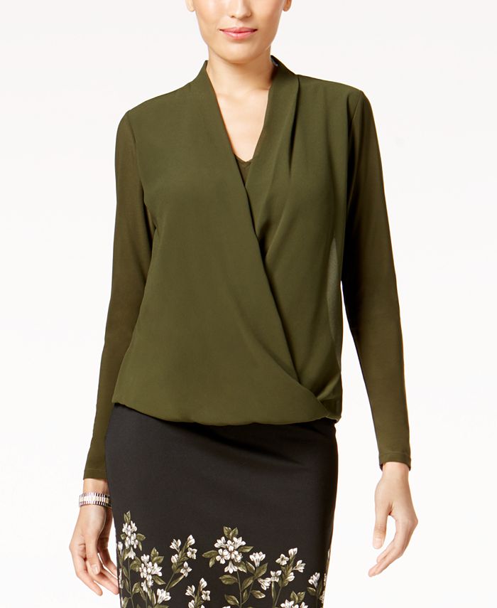 Alfani Surplice Top Created For Macys Macys 