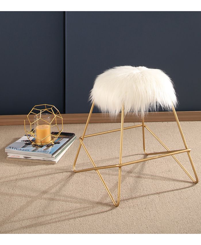 Abbyson Living Gisele Faux Fur Vanity Stool Macy's