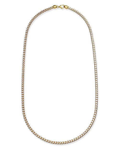 Macy's 24" TwoTone Franco Chain Necklace in Sterling Silver & 18k Gold