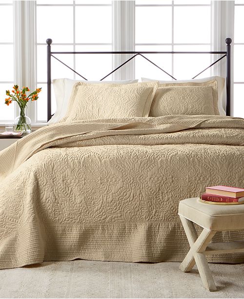 Martha Stewart Collection Closeout Lush Embroidery Queen Bedspread Created For Macy S Reviews Quilts Bedspreads Bed Bath Macy S