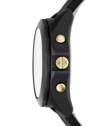 A X Armani Exchange Men s Connected Black Silicone Strap Hybrid Smart Watch 44mm Macy s