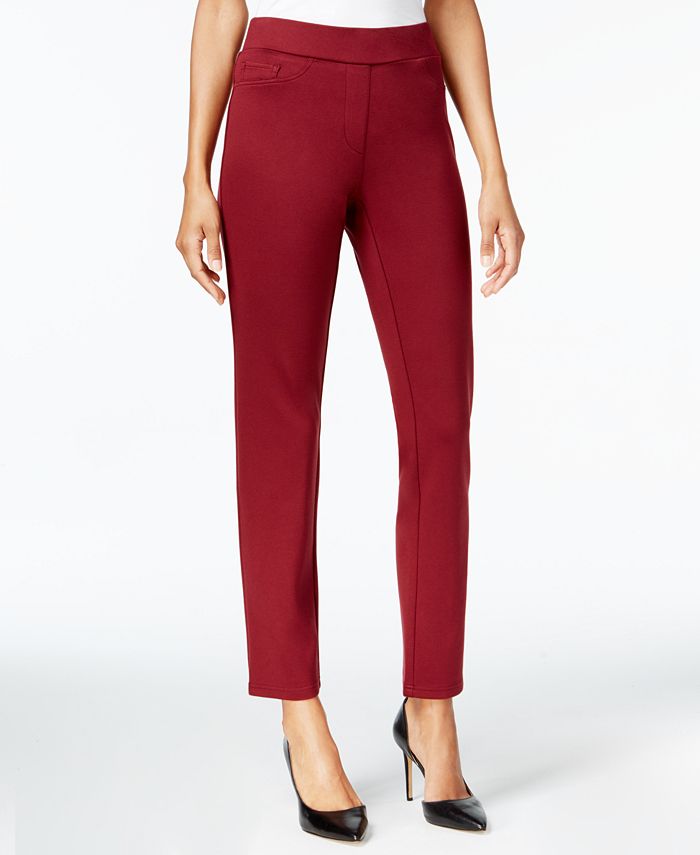 JM Collection Ponté-Knit 5-Pocket Pull-On Pants, Created for Macy's - Macy's