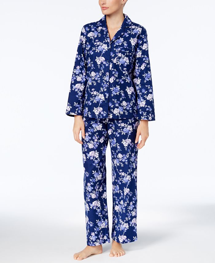 Charter Club Printed Cotton Flannel Pajama Set, Created for Macy's Macy's