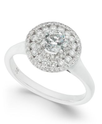 Macy's - Diamond Circle Cluster Halo Engagement Ring (1 ct. t.w.) in 14k White Gold