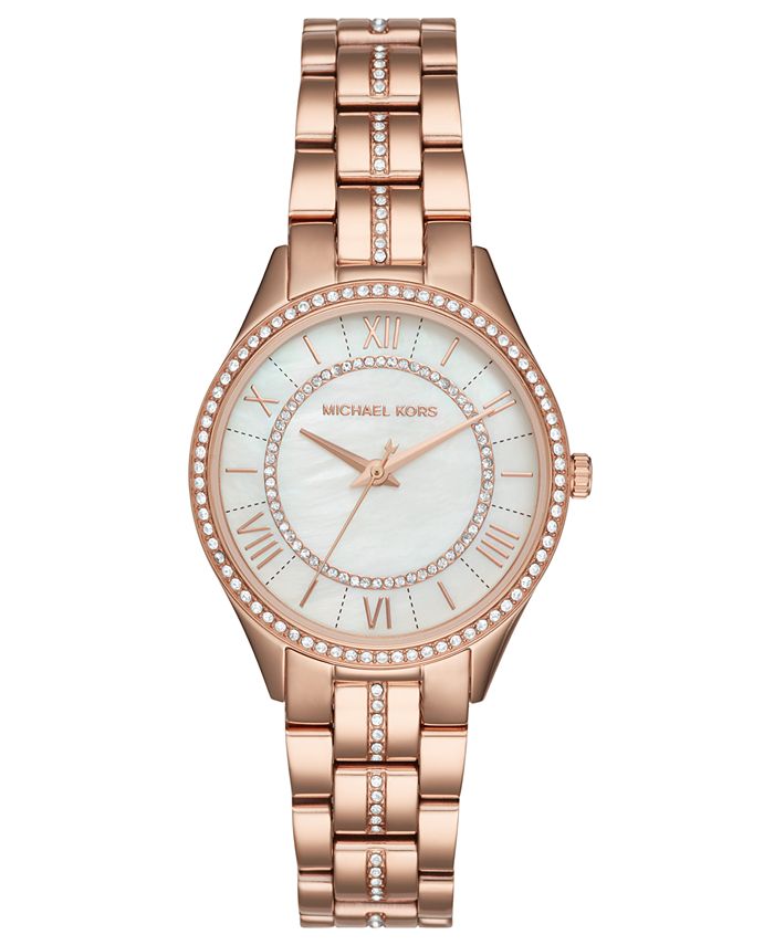 Michael Kors Women's Lauryn Rose Gold-Tone Stainless Steel Watch 33mm & Reviews - Macy's
