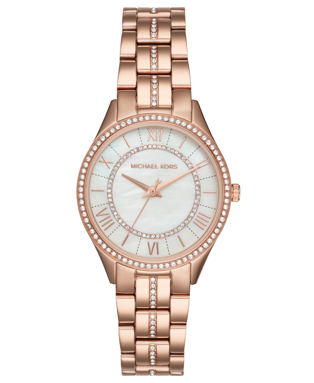 Michael Kors Women's Lauryn Rose Gold-tone Stainless Steel Bracelet Watch 33mm