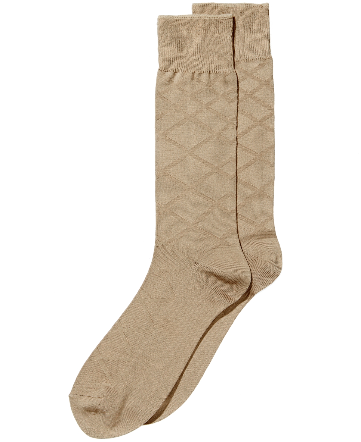 Perry Ellis Portfolio Perry Ellis Men's Luxury Textured Socks In Khaki
