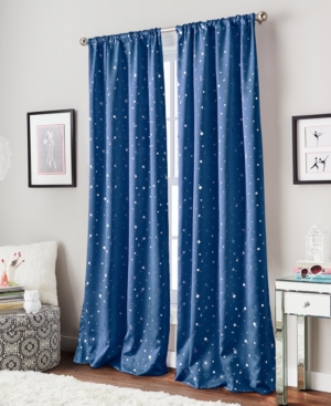 Curtainworks Starry Night 40" X 84" Room-darkening Energy-efficient Curtain Panel In Blue