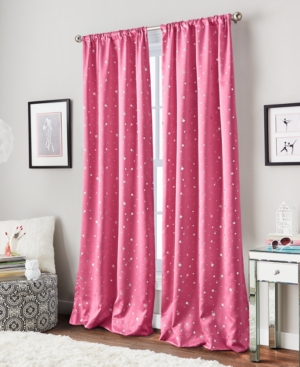 Curtainworks Starry Night 40" X 84" Room-darkening Energy-efficient Curtain Panel In Pink