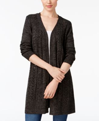 Karen Scott Pointelle-Knit Long Cardigan, Created for Macy's - Macy's