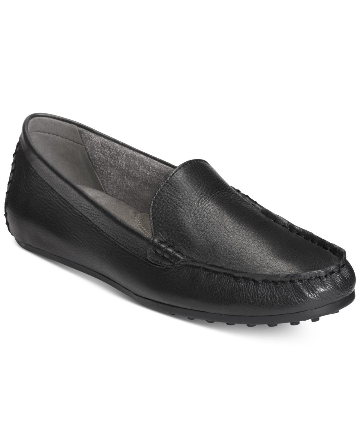 Shop Aerosoles Women's Over Drive Driving Style Loafers In Black Leather