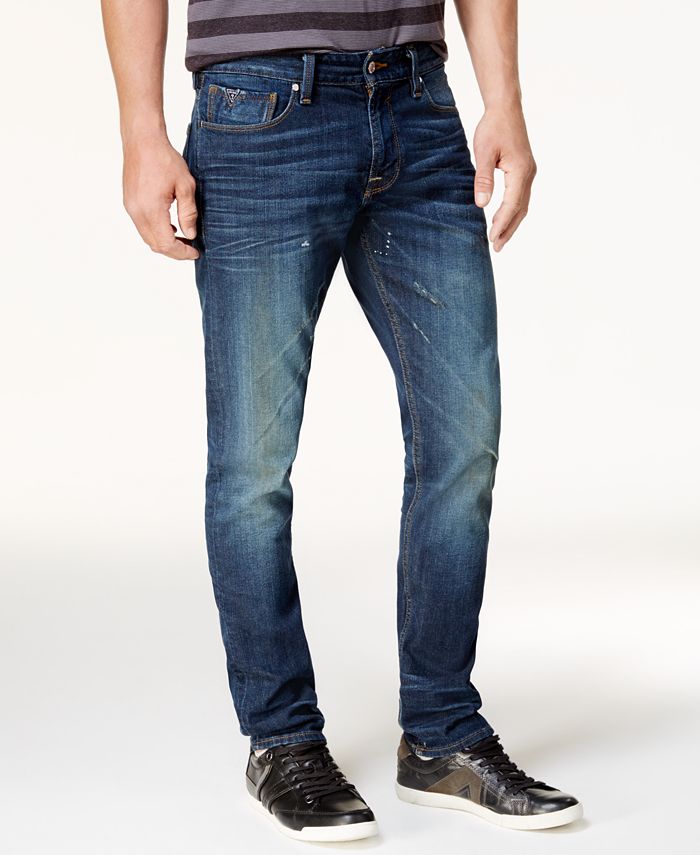 GUESS Men's Slim Tapered Stretch Jeans - Macy's