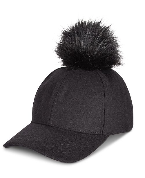 INC International Concepts I.N.C. Interchangeable Pom Pom Baseball Cap