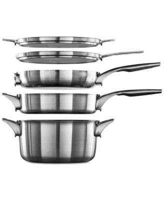 Premier 10-Pc. Space-Saving Stainless Steel Cookware Set