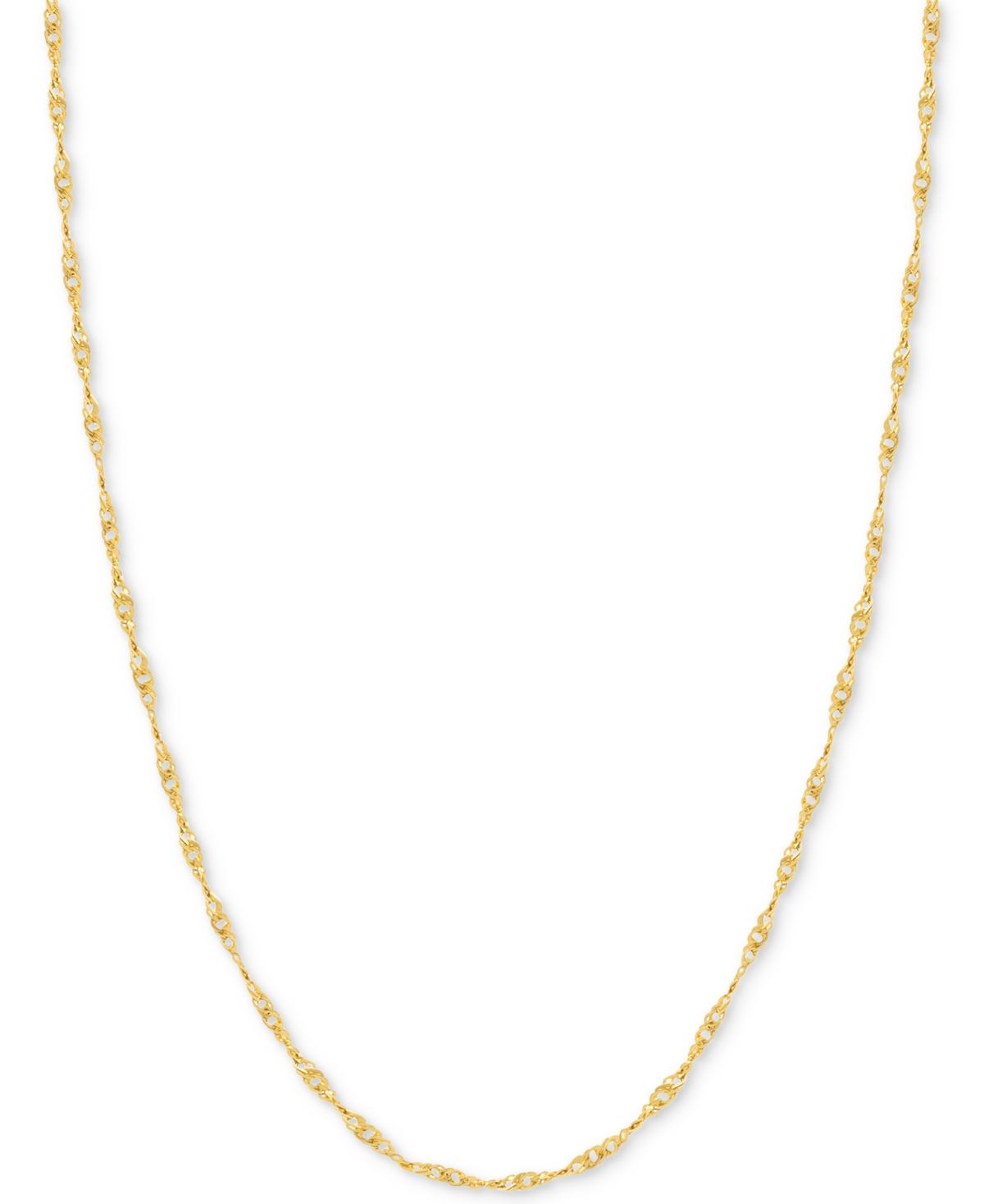 18" Singapore Chain Necklace (7/8mm) in 14k Gold - Yellow Gold