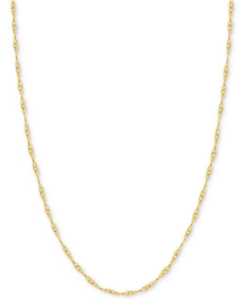 Italian Gold 18" Singapore Chain Necklace (7/8mm) in 14k Gold & Reviews