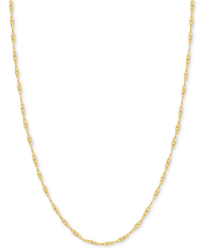 Italian Gold - Singapore Chain Necklace in 14k Gold