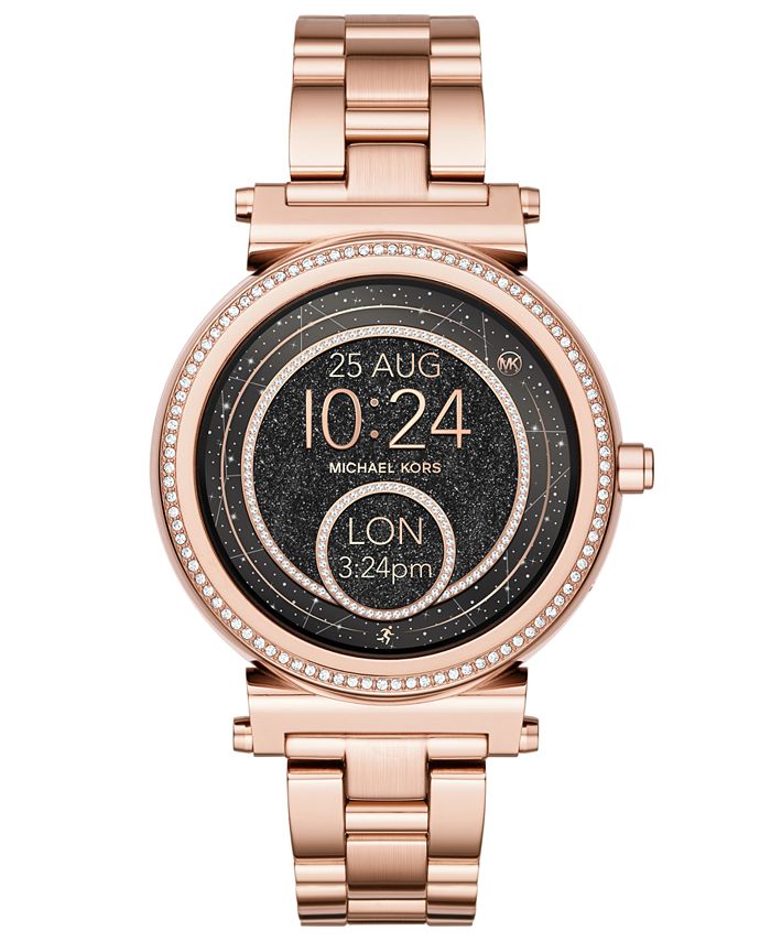 Michael Kors Access Women's Sofie Rose Gold-Tone Stainless Steel Bracelet  Touchscreen Smart Watch 42mm & Reviews - Macy's